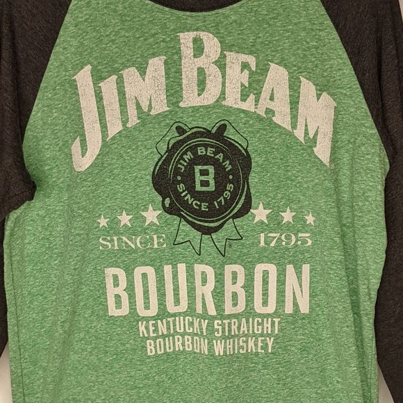 Long Sleeve Jim Bean Whiskey Graphic T Shirt - Picture 2 of 4
